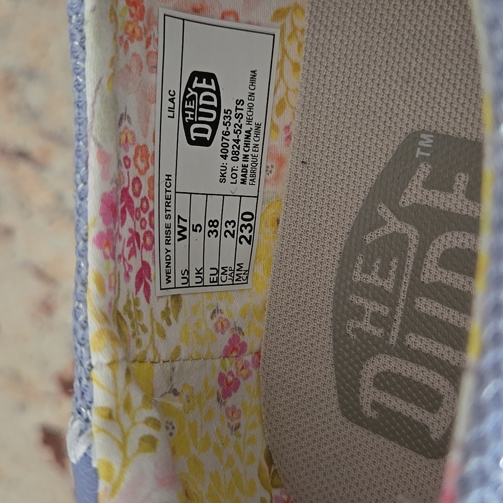 Hey Dude Blue Sparkle Slip-Ons NWOT - Picture 5 of 5
